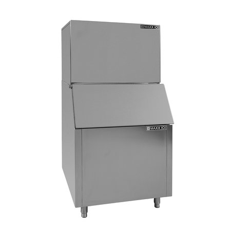 MAXX ICE Modular Ice Machine, 30 in.W, 1000 lbs Capacity, and Storage Bin, 30 in.W, 400 lbs Ice, in Stainless Steel MIM1000B